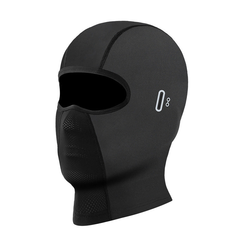 Summer Ice Silk Riding Mask – Sweat-Absorbing, Windproof with Glasses Holes