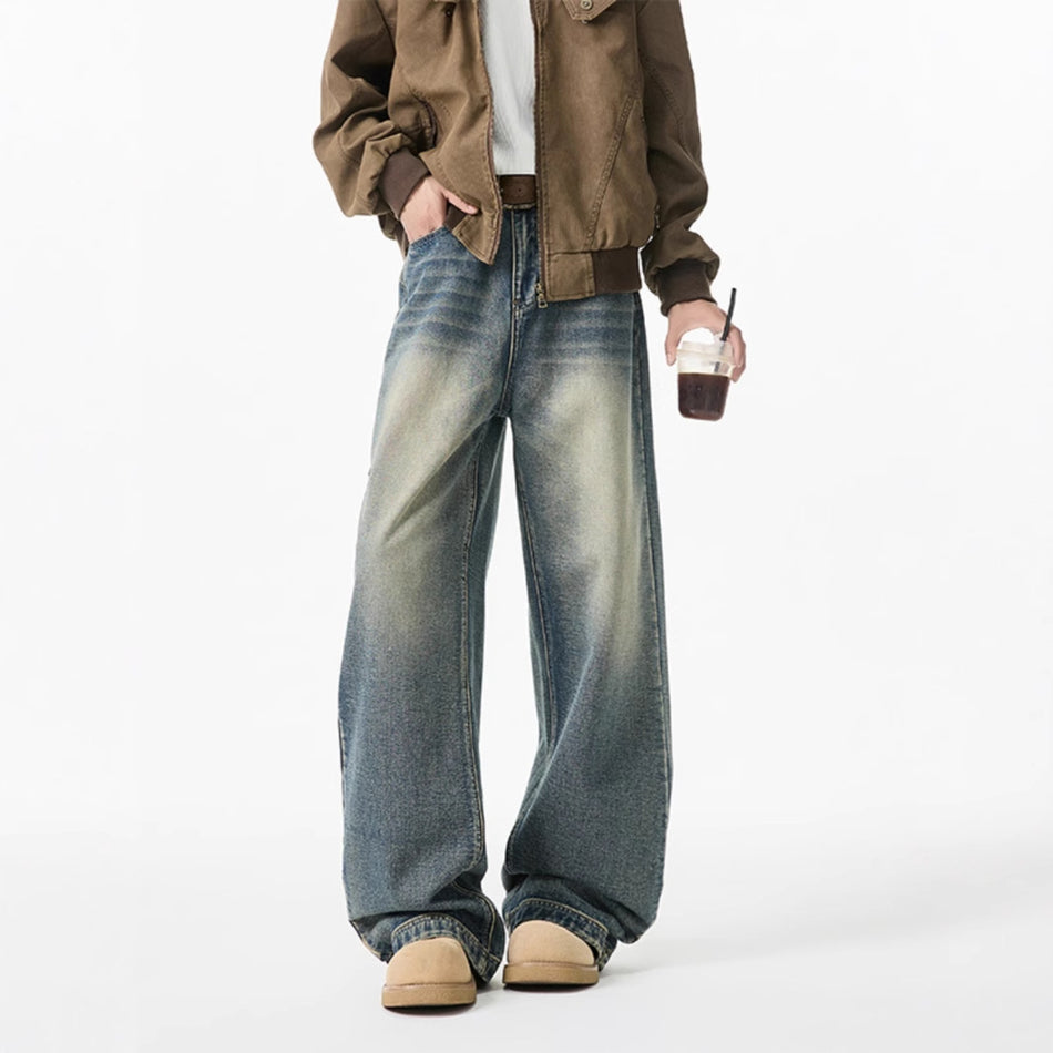 Men's Wide Leg Cleanfit Jeans Loose Trousers