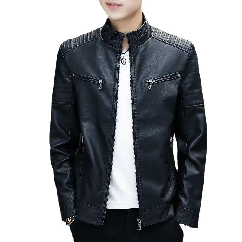 Slim PU Leather Jacket Men | Trendy Motorcycle Spring Autumn Winter