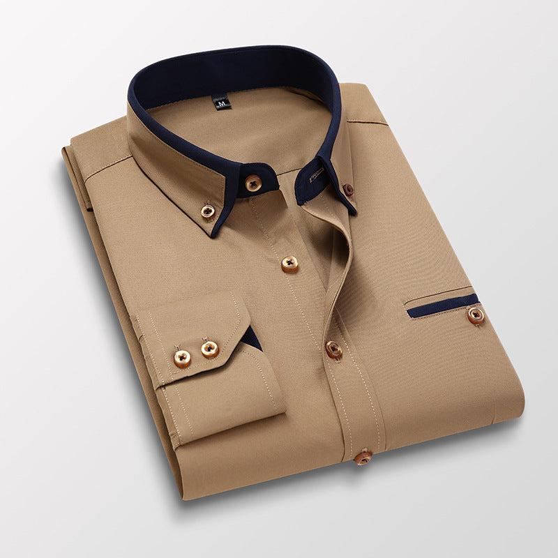 Plaid Slim Fit Shirt | Korean Style Non-Iron Shirt