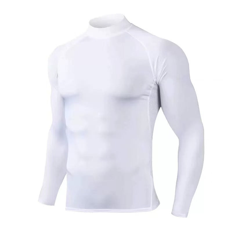 Men's Premium High-Neck Long Sleeve Elastic Base Layer