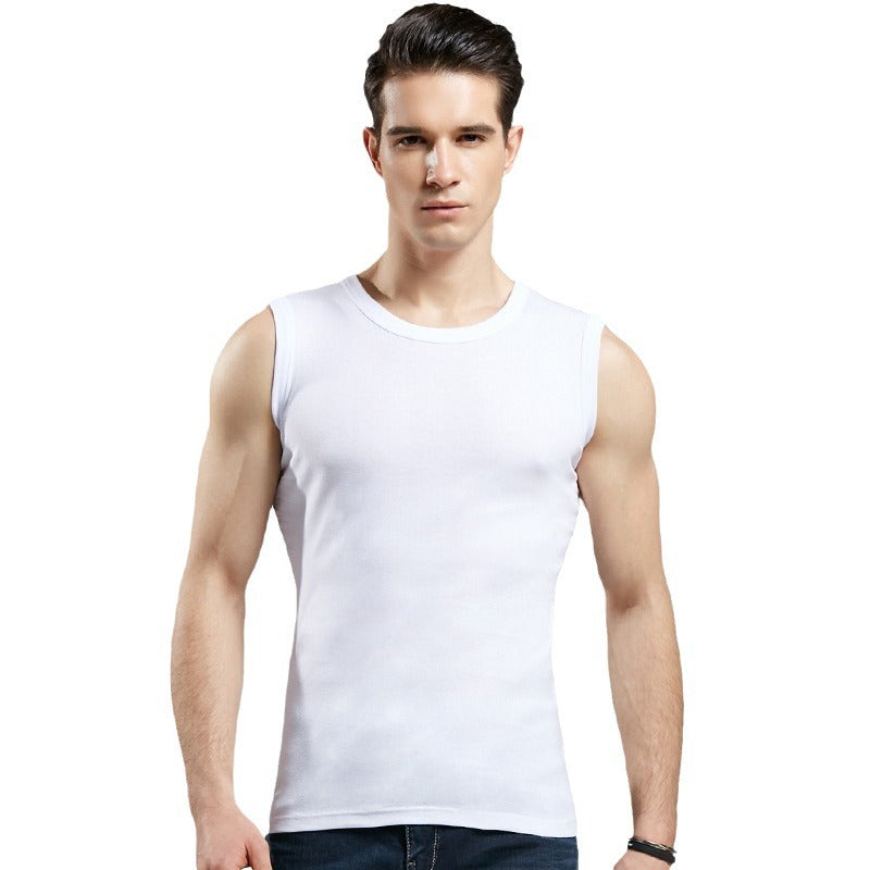 Yalu Men’s 100% Cotton V-Neck Vest Wide Shoulder Crossbody