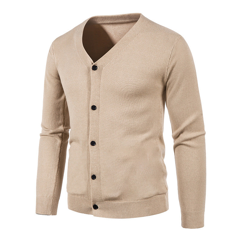 Men's Thin Knit Cardigan – Casual Solid Color Sweater Coat