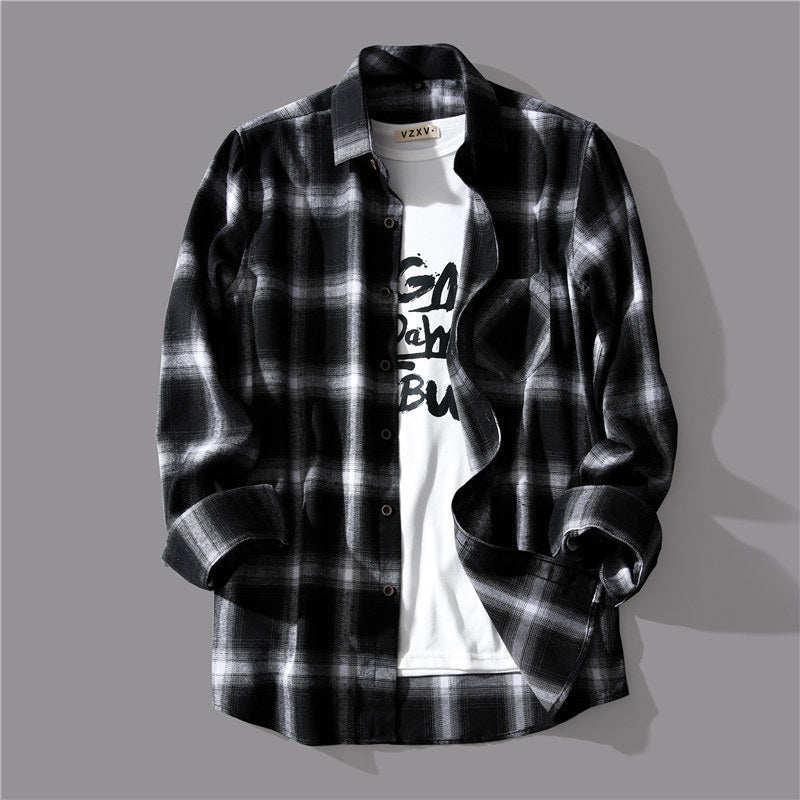 Men’s Plaid Loose Fit Autumn Shirt Nepal Style