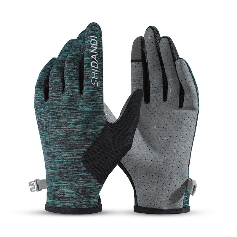 Men’s Thin Sunscreen Gloves – Open-Finger Non-Slip Touchscreen Cycling Gloves