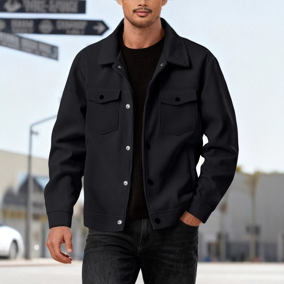 European American Corduroy Single-Breasted Shirt Men