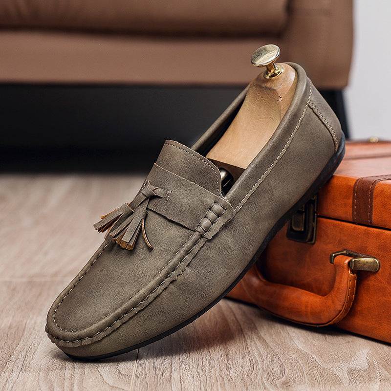 Men's Retro Slip-On Bean Shoes – Casual & Comfy
