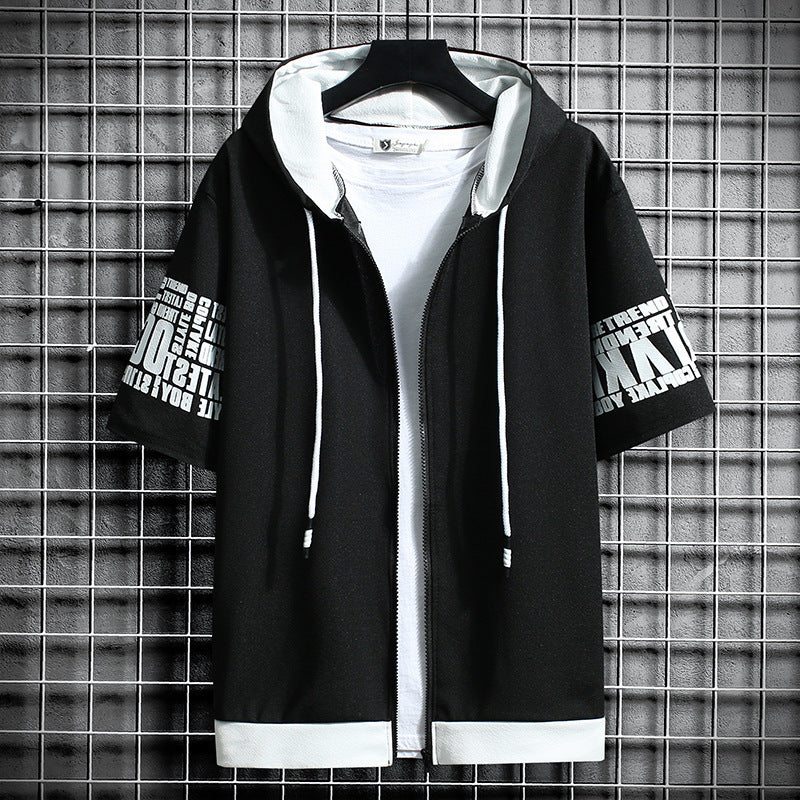 Men’s Short Sleeve Hooded Jacket Summer New