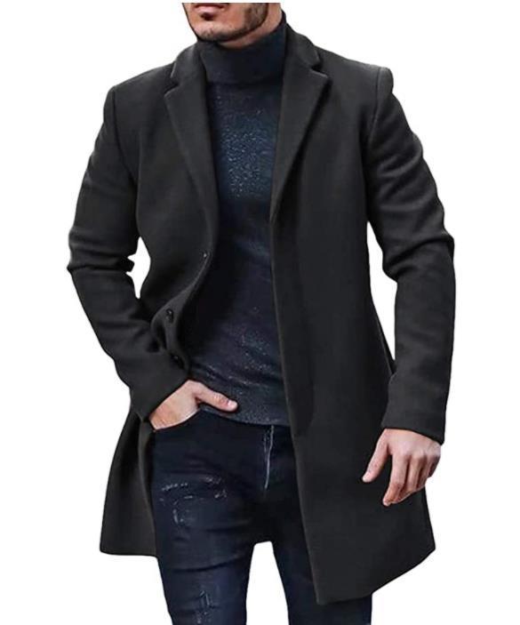Men’s Mid-Length Wool Overcoat | Multi-Color Winter Coat