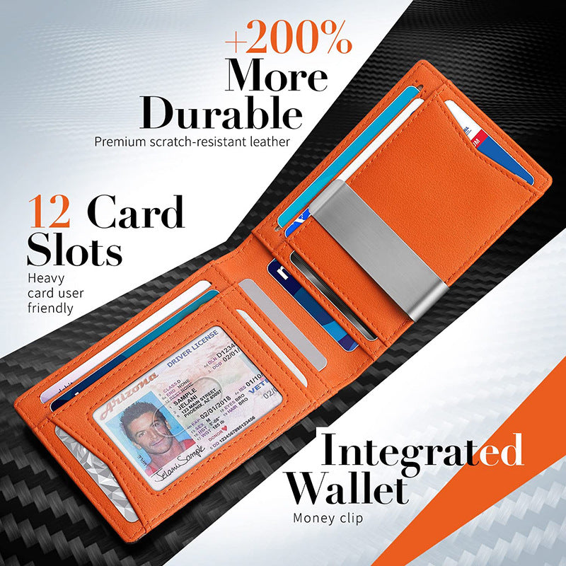 Men’s RFID Card Wallet – Slim Carbon Fiber Anti-Theft Clip