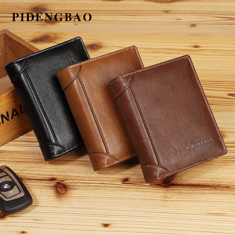 Men’s Retro Business Wallet - Multi-Card & Zipper Coin Purse