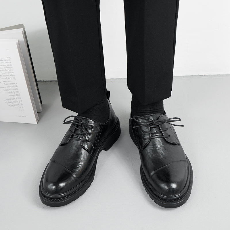 Men’s Autumn Derby Leather Wedding Dress Shoes