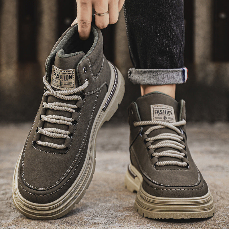 Retro High-Top Workwear Boots | Thick Sole Outdoor Style