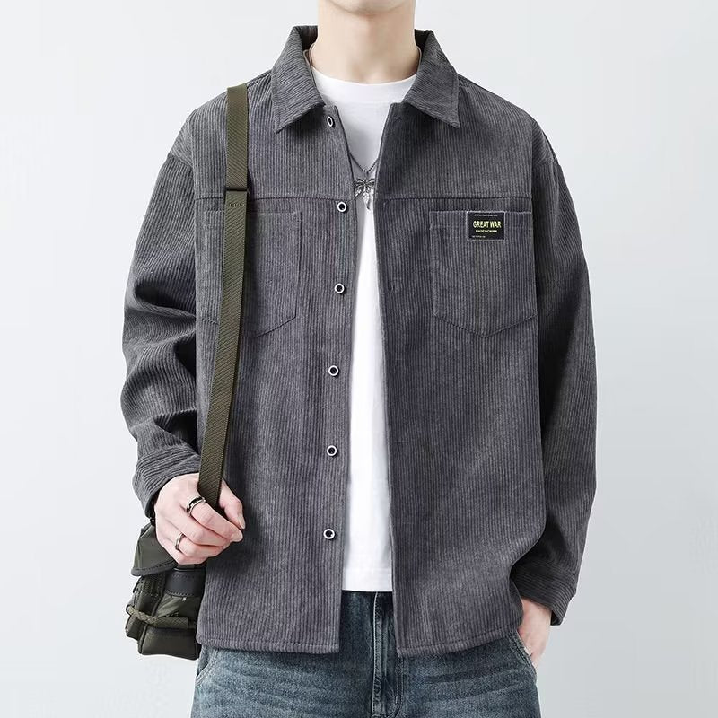Men’s Lapel Casual Jacket | Trendy Spring Shirt 2025