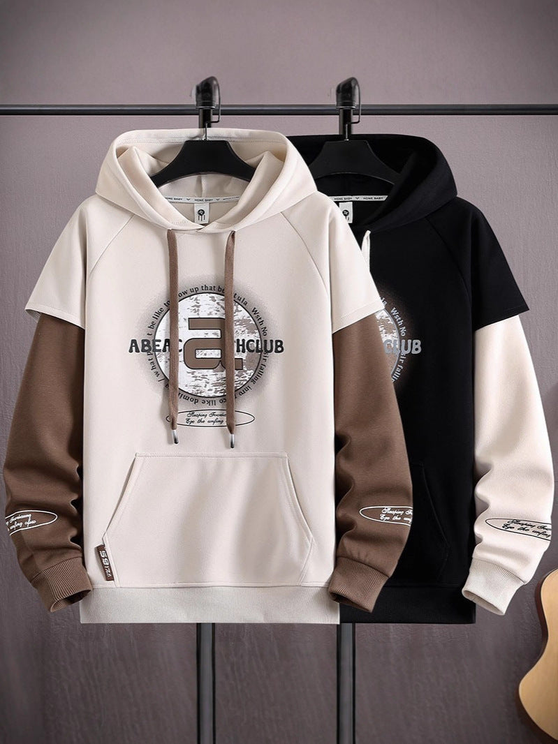 Boys’ 2025 Hoodie – Loose Fake Two-Piece Spring Jacket