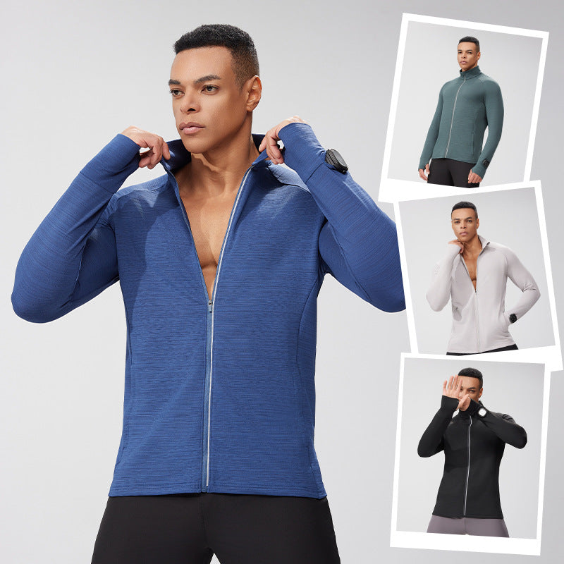 Men’s Quick-Dry Fitness Jacket – Zipper Training Sports Top