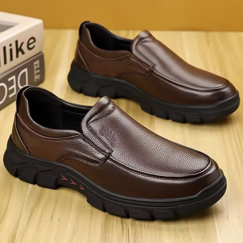 Men's Spring Autumn Leather Shoes Soft Sole Non-Slip