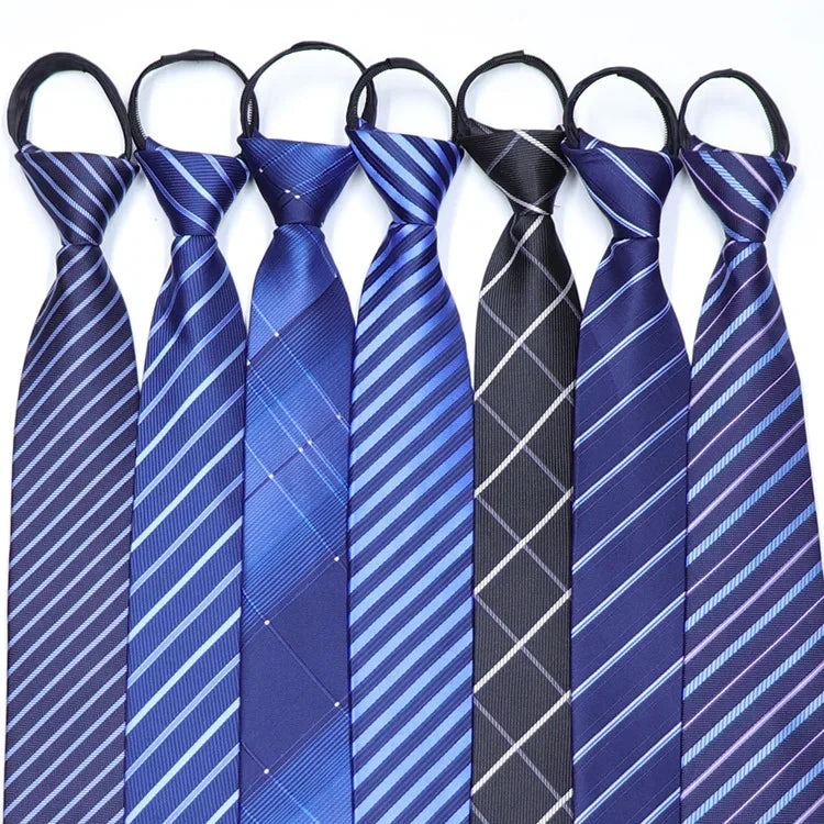 8cm Zipper Tie for Men – Easy Korean Style Lazy Tie