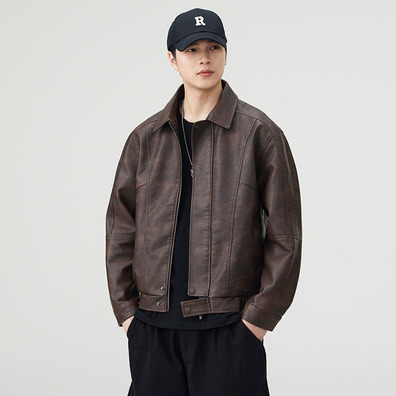American Retro PU Leather Men's Jacket 2025 | Autumn Winter Style