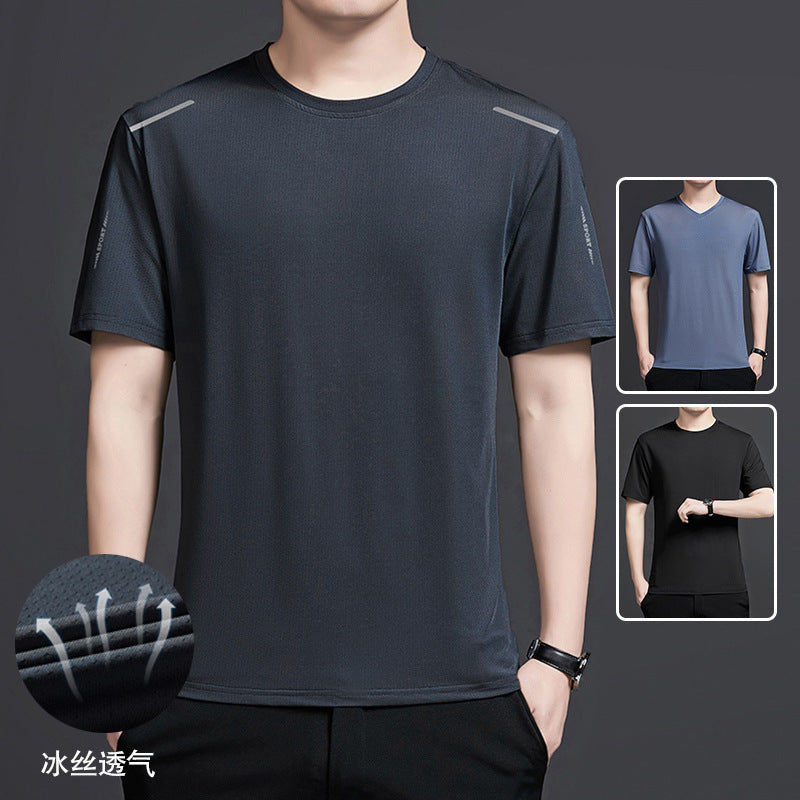 Breathable Ice Silk Summer T-Shirt for Dads
