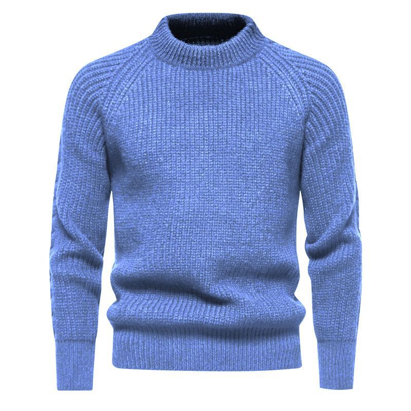 Men’s Thick Wool Sweater – Retro European-American Winter Pullover