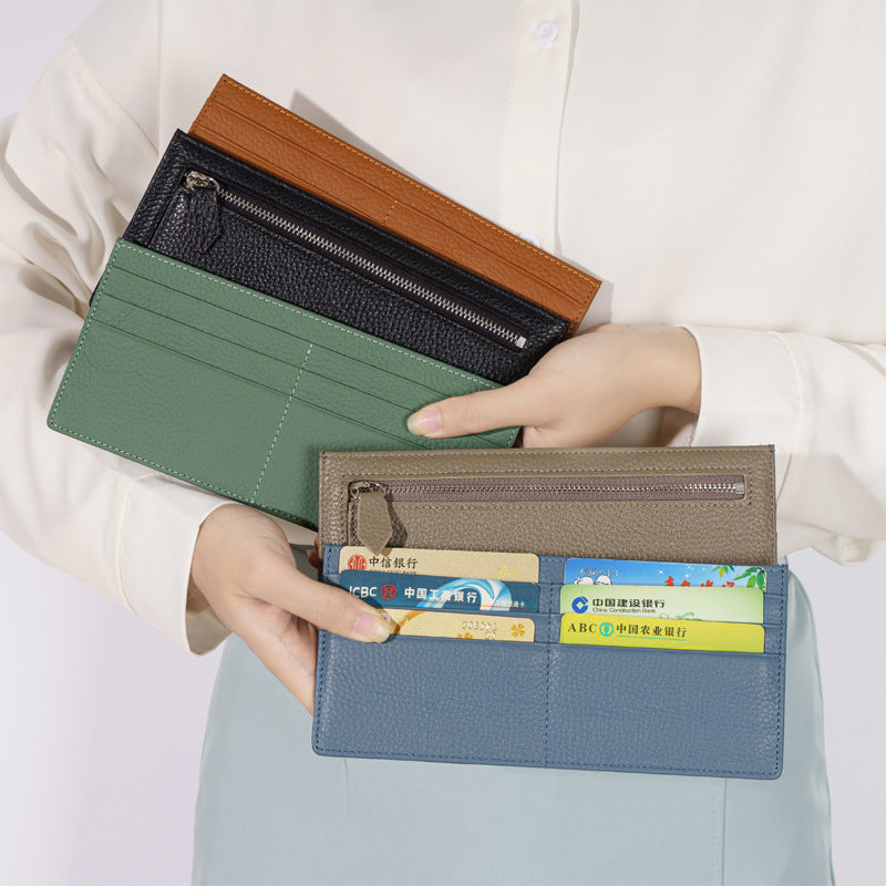 Stylish Cowhide Wallet with Card Holder & Coin Purse
