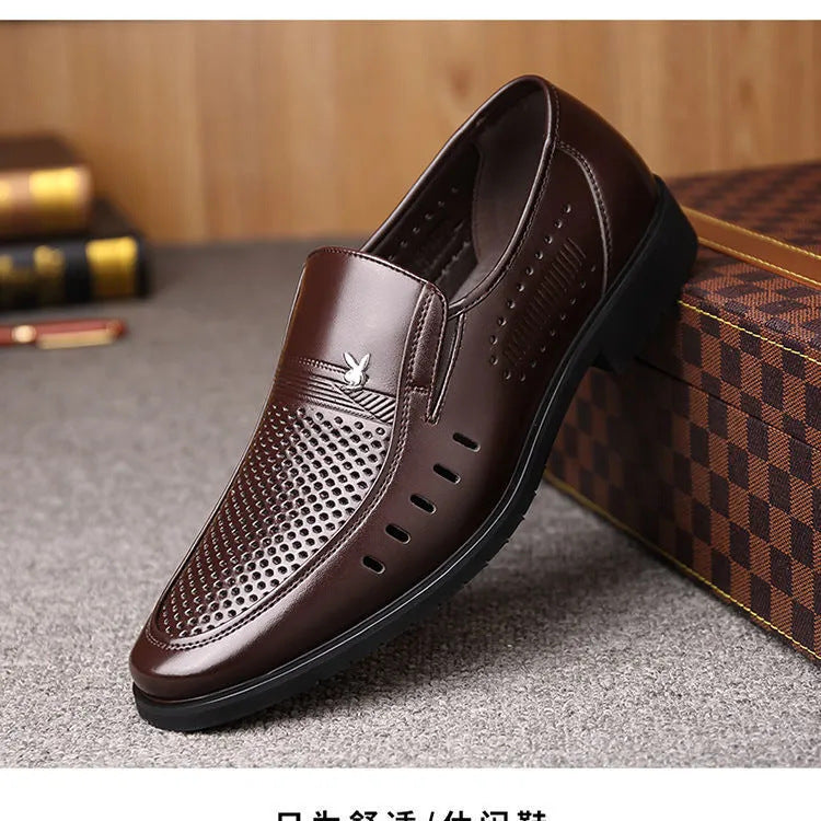 100% Leather Men’s Soft Business Casual Shoes