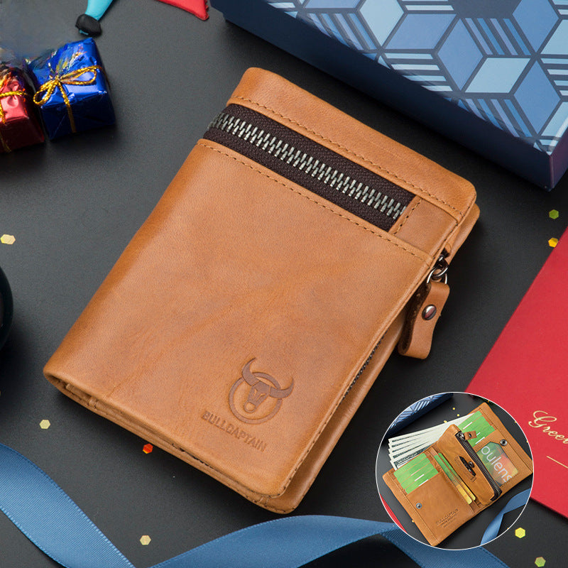 Men's Genuine Leather Wallet – Multi-Card Handmade Fold