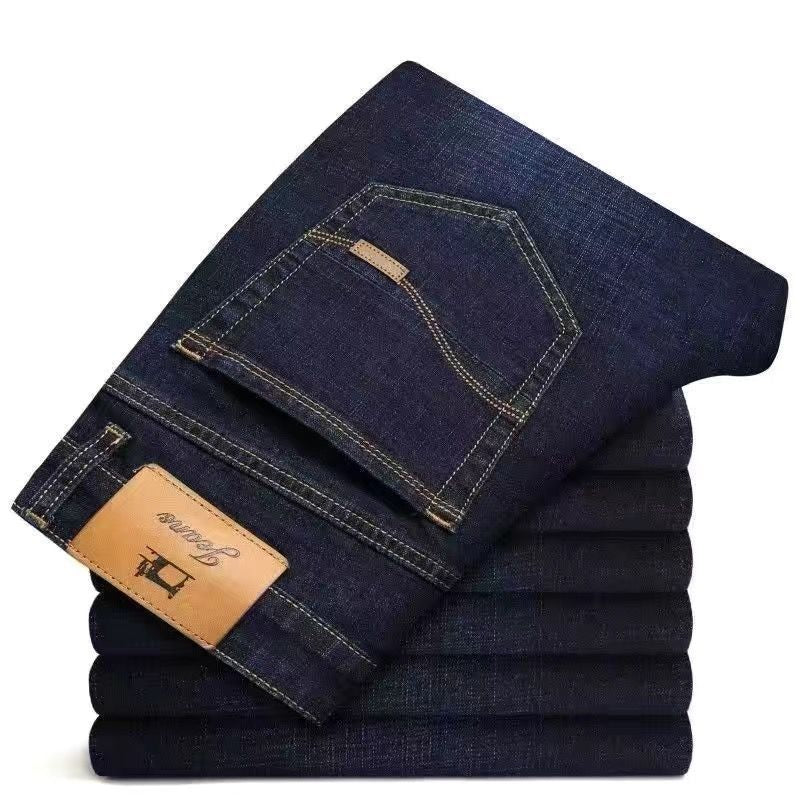 Stretch Loose Jeans for Men – Mid Waist Casual Fit