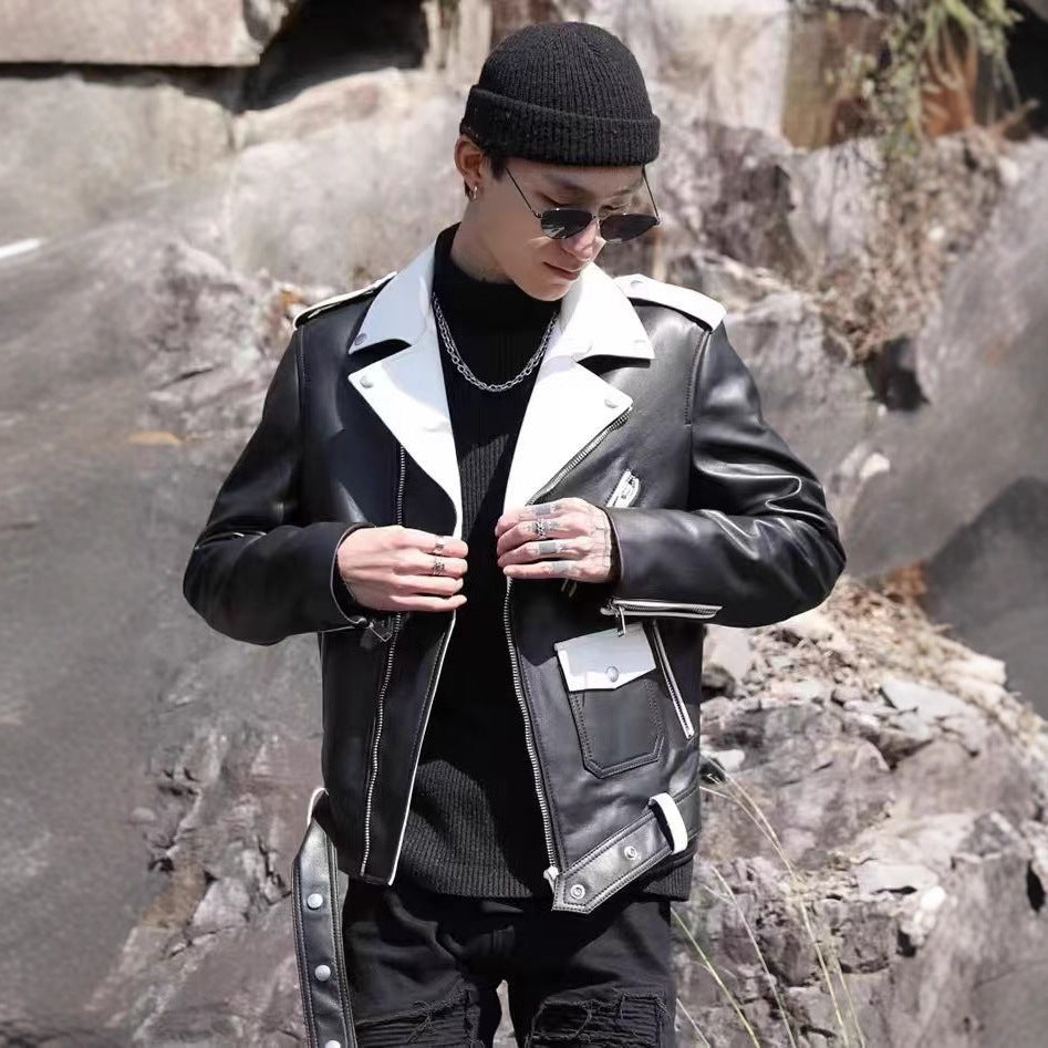 2025 Slim Men’s Leather Jacket | Autumn Winter Motorcycle Retro Style