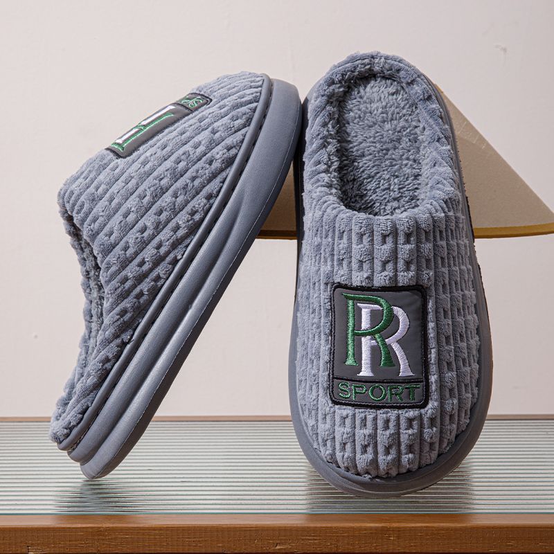 Men’s Extra Large Cotton Slippers – Thick Winter Indoor Shoes