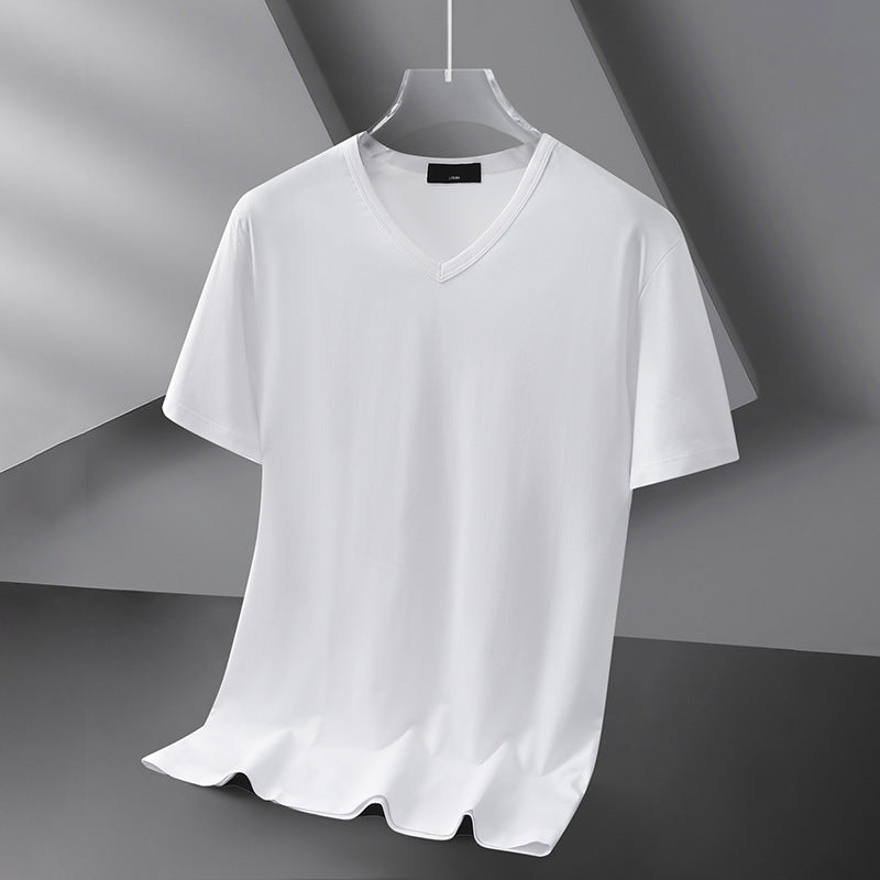 Men’s Ice Silk V-Neck T-Shirt – Quick-Dry Summer Wear