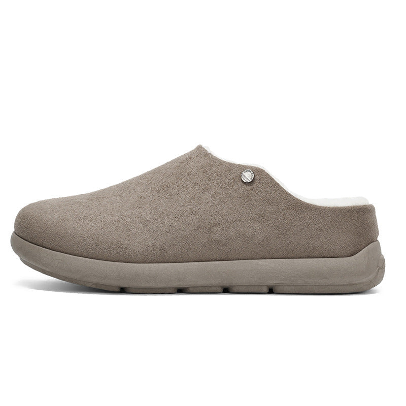 Men’s Winter Fleece-Lined Cotton Slippers