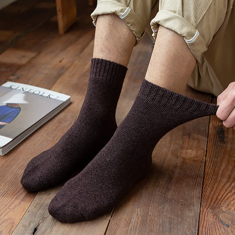 PACK OF 5 - Merino Wool Mid-Calf Socks Men Women Warm Fleece-Lined