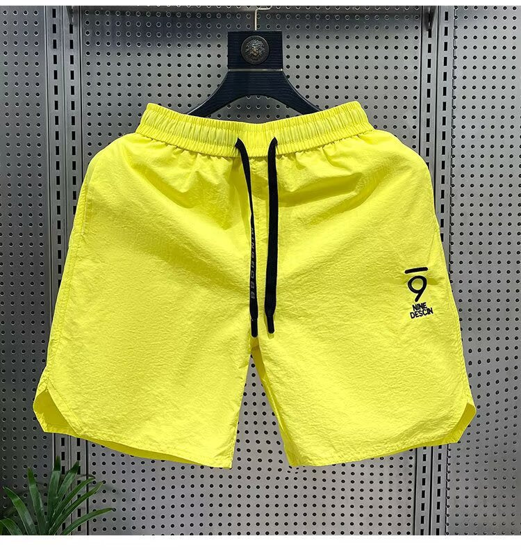 Men’s Summer Dopamine Style Embroidered Shorts | Colorful Five-Point Beach and Fitness Sports Loose Shorts