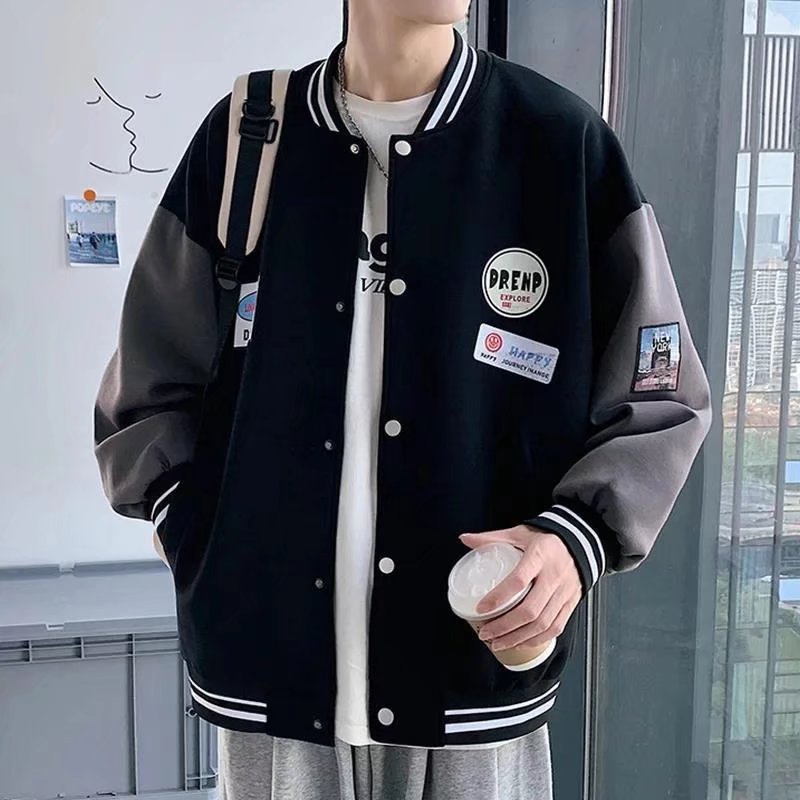Men's 2025 Hong Kong Style Baseball Jacket – Trendy Spring