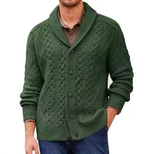 Men's V-Neck Cardigan Sweater – Autumn Winter Business Style