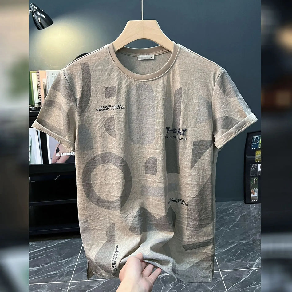 Ultra-Thin Hip-Hop T-Shirt – Korean Style Letter Print