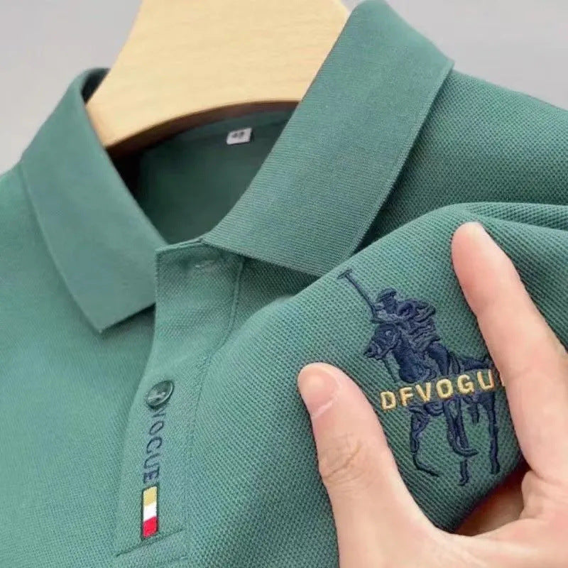 Embroidered Polo – Summer Men’s Lapel Cotton T-Shirt