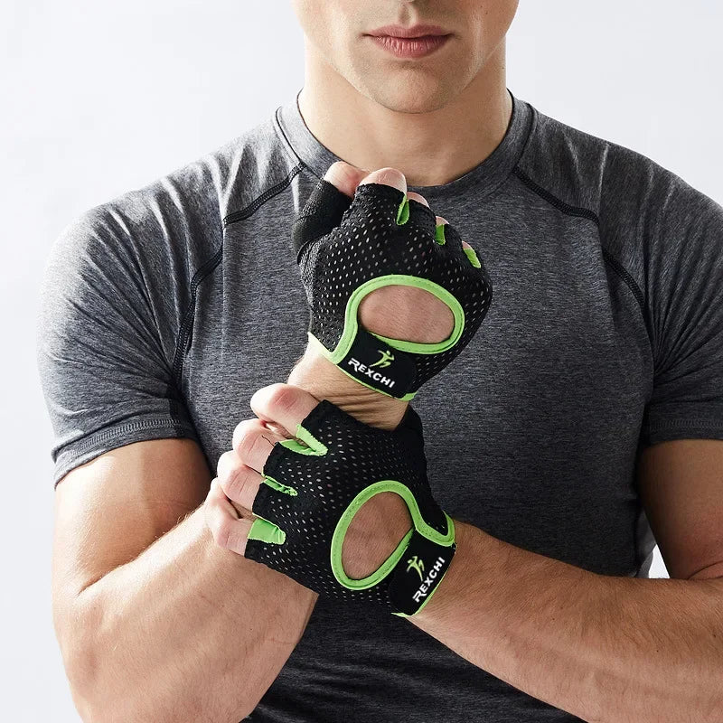 Breathable Mesh Gym Gloves – Half Finger, Lightweight