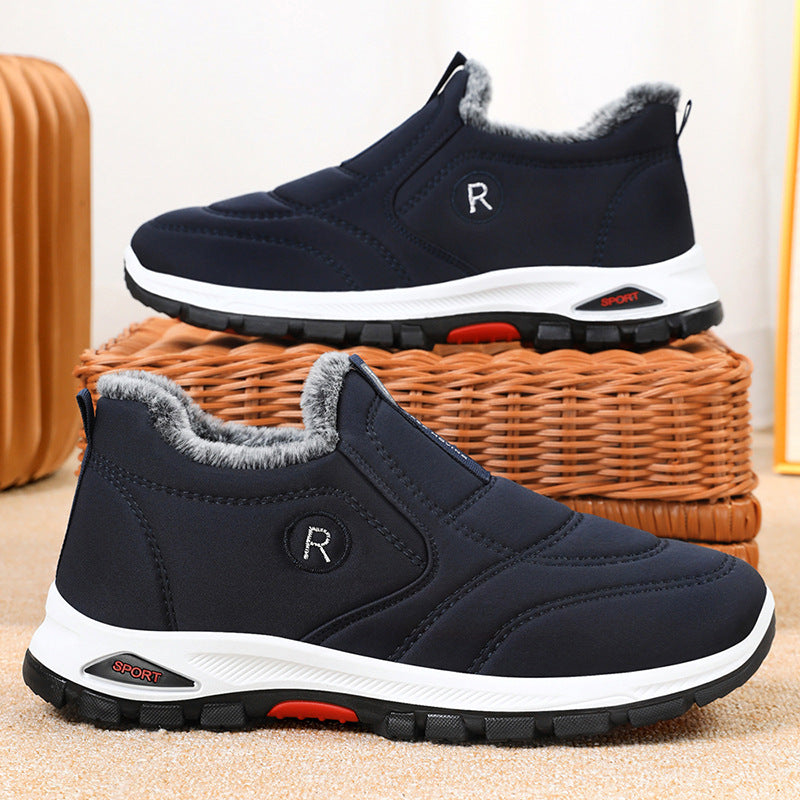 Men’s Thickened Cotton Boots – Warm Velvet Snow Shoes Outdoor