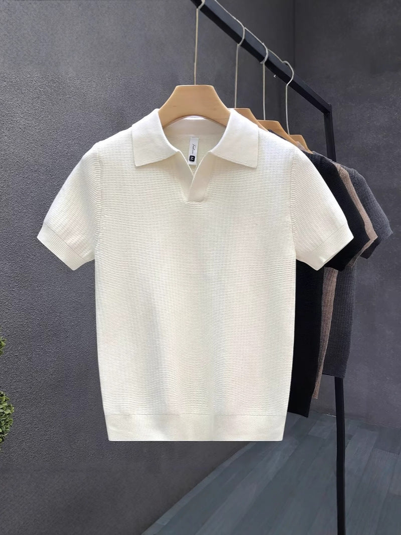 Spring Summer Men's Korean Style Short-Sleeve Sweater
