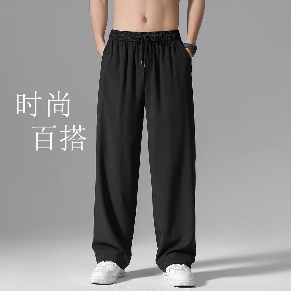 Men’s Ice Silk Wide-Leg Pants – Summer Quick-Dry