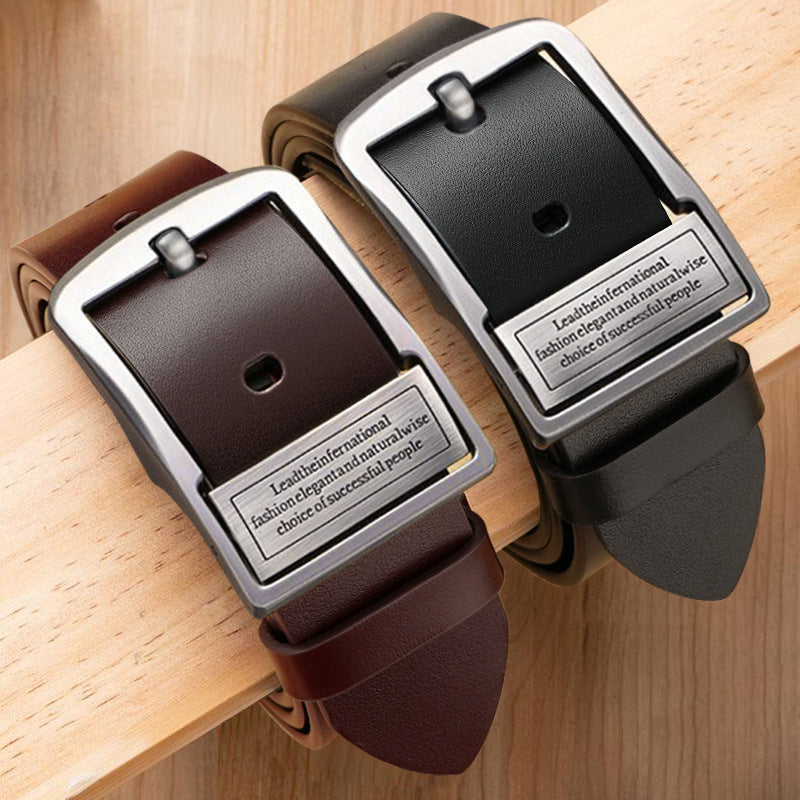 Genuine Leather Pin Buckle Belt – Classic Men’s Style