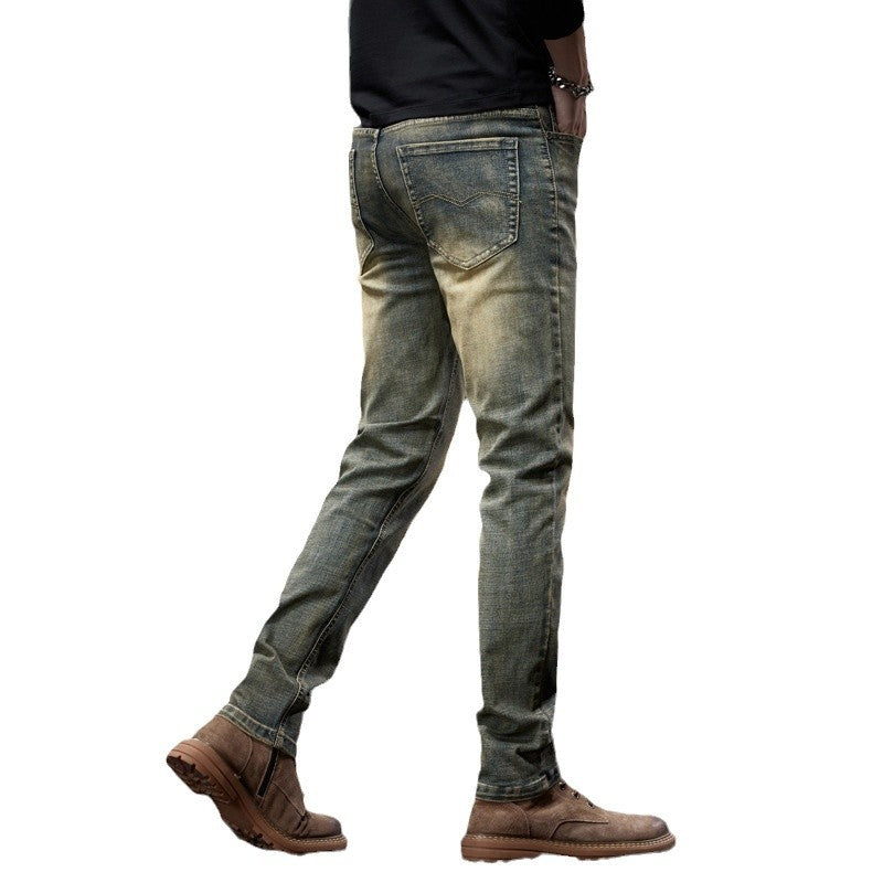 Men’s Bronze Fleece-Lined Slim Straight Winter Jeans
