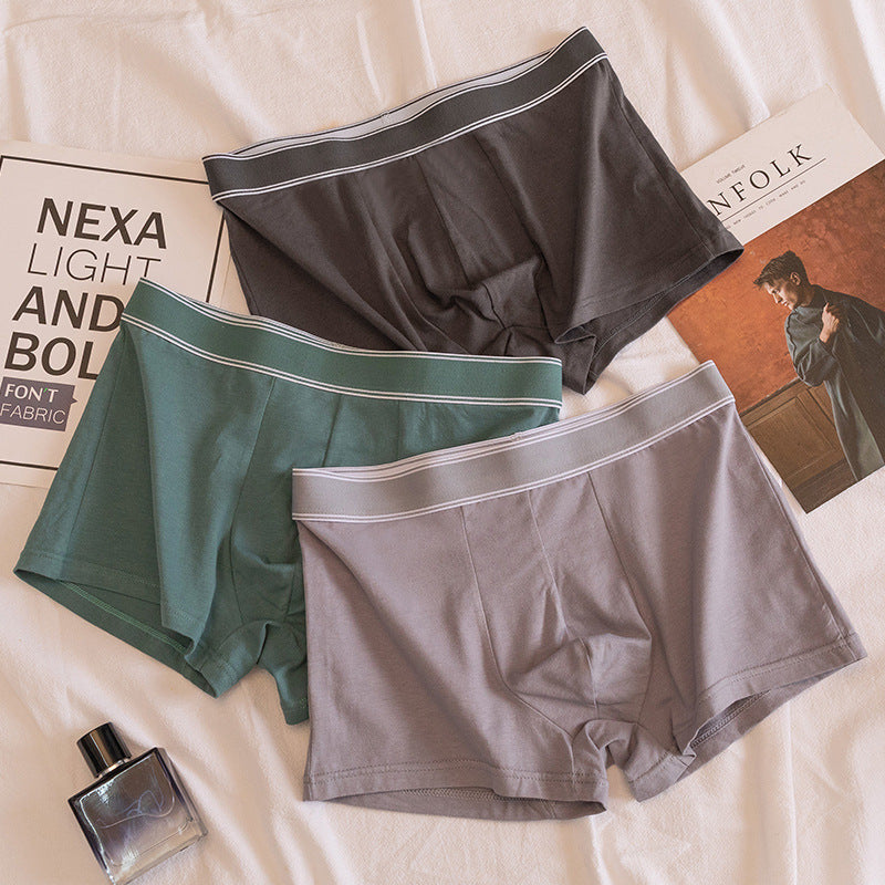(Pack of 4)-Men’s Cotton Boxers – Mid Waist, Soft & Solid Color