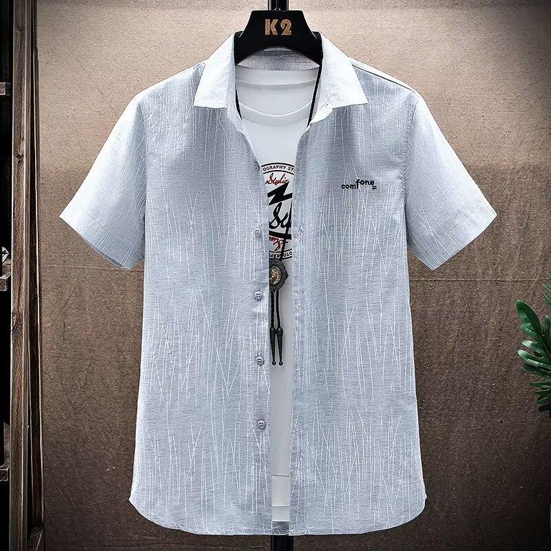 2024 Men's Slim Stripe Shirt Summer Nepal Wear