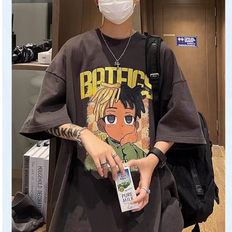 Cartoon Streetwear T-Shirt – Plus Size American Style