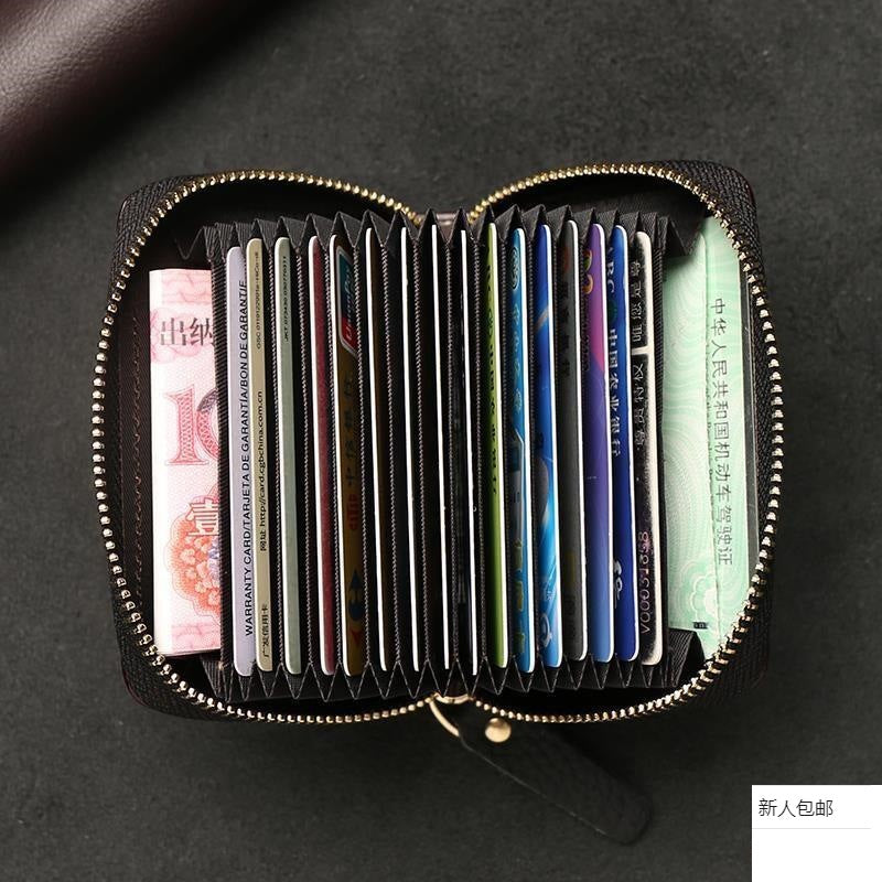 Men's Genuine Leather Card Holder – Anti-Degaussing Wallet