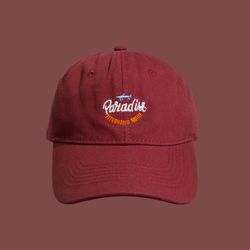Embroidered Fish Motif Baseball Cap - Premium Unisex Sun Hat